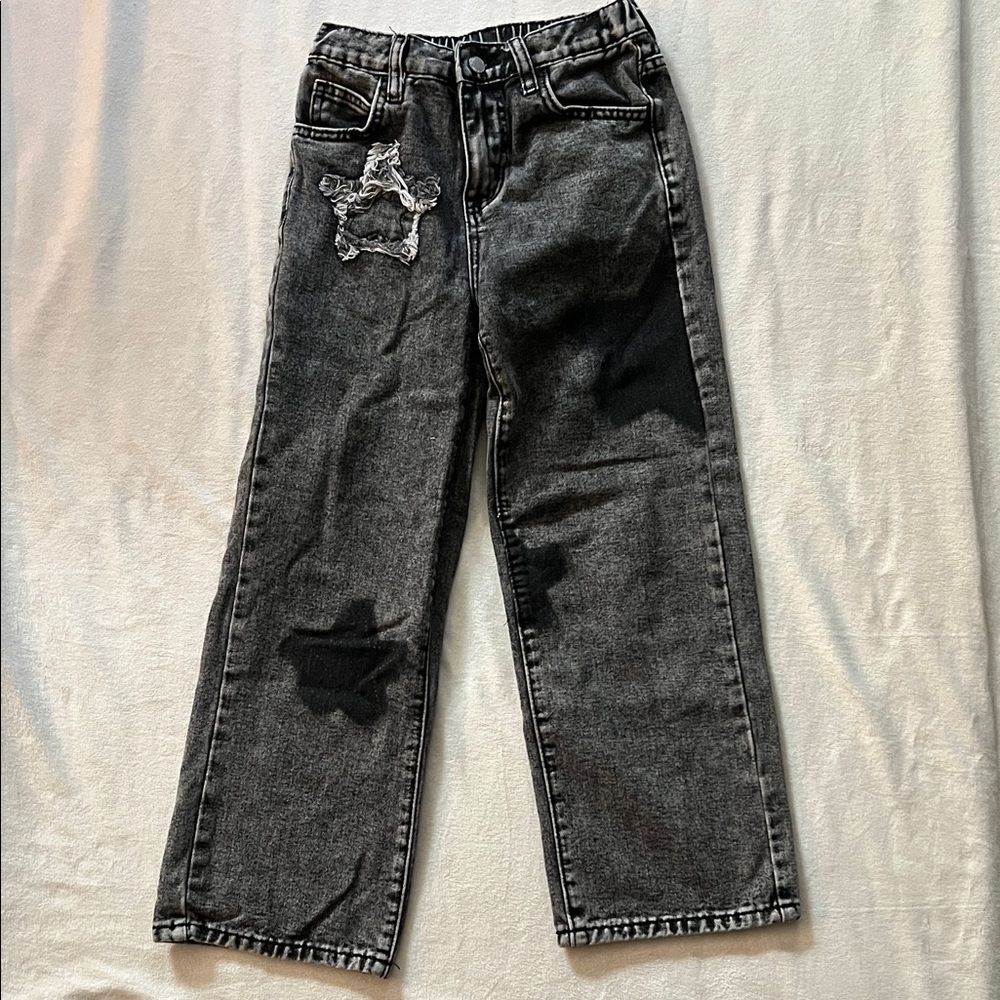 SHEIN Black Jeans with Star Patch